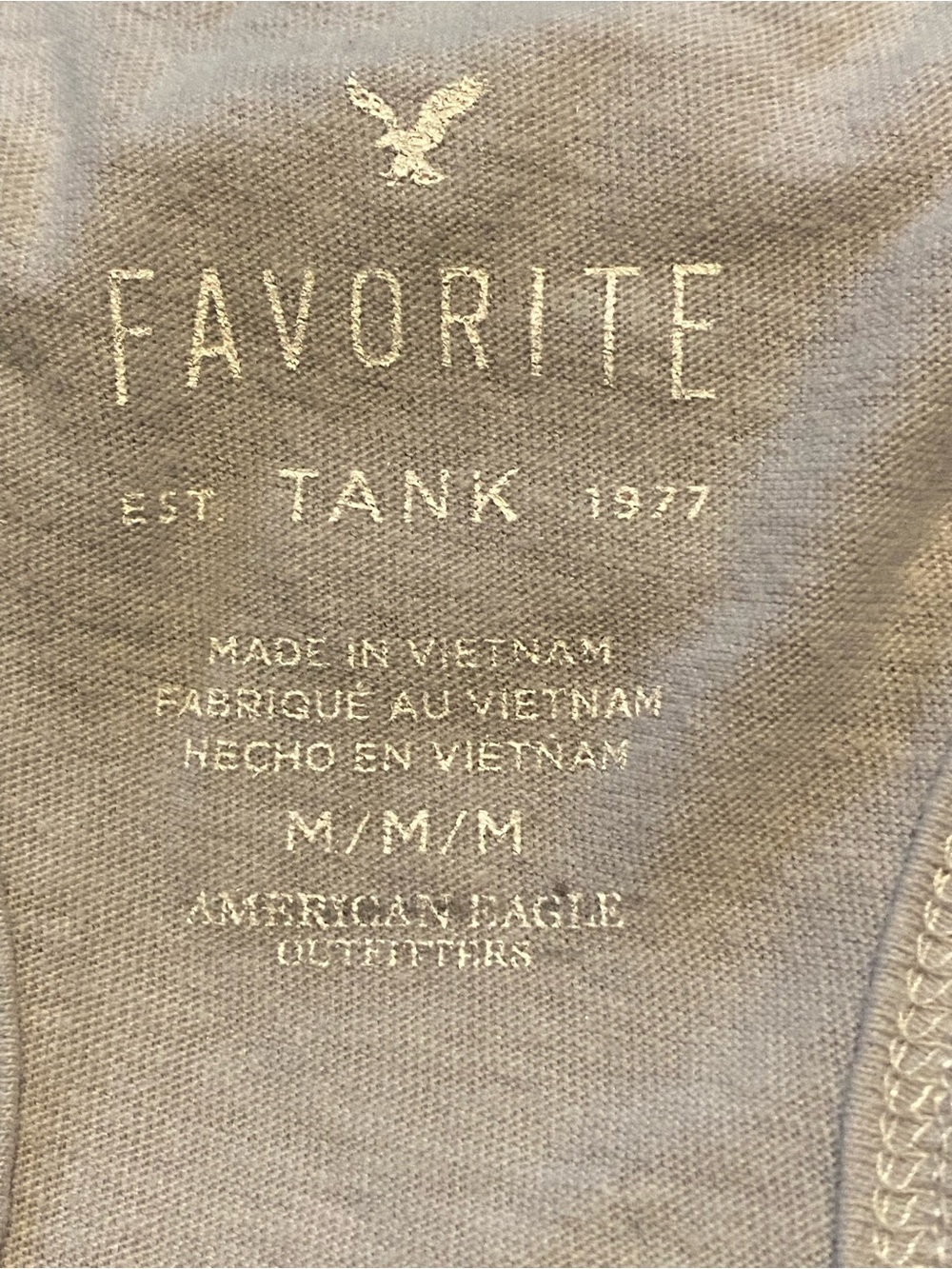 American Eagle Outfitters White Tank with Blue-to-Purple Gradient Logo Size M - Picture 6 of 7